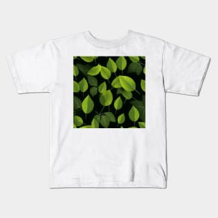 Green Leaves Pattern 6 Kids T-Shirt